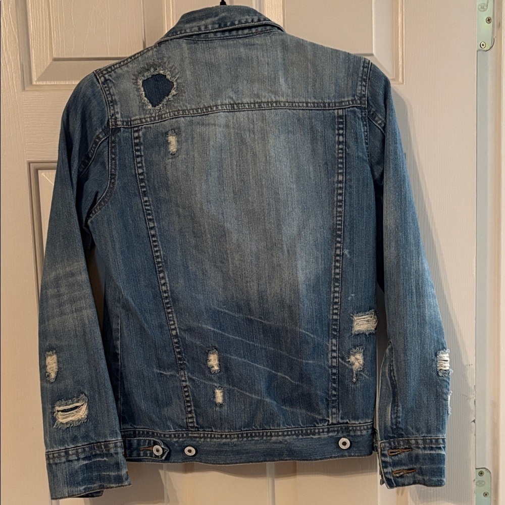 Distressed Blue Jean Jacket - Picture 8 of 11